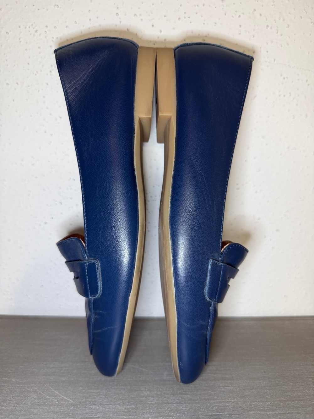 Paul Green Navy Leather Penny Loafers - Picture 6 of 11